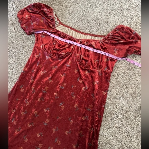 Cider Velvet Sweetheart Floral Midi Dress 
size XXL - Picture 10 of 12